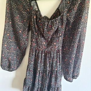 Altar'd State Floral Dress - Black and Red